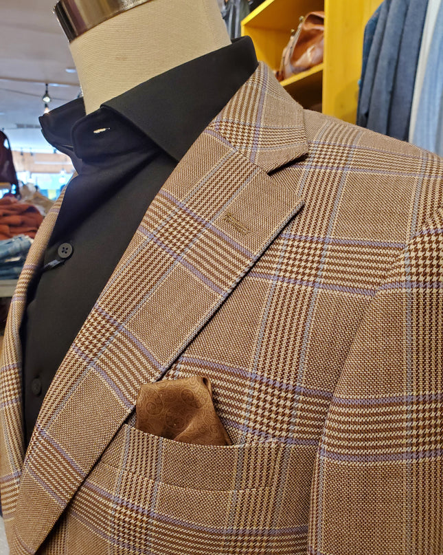Brown/ Purple Plaid Sport Coat