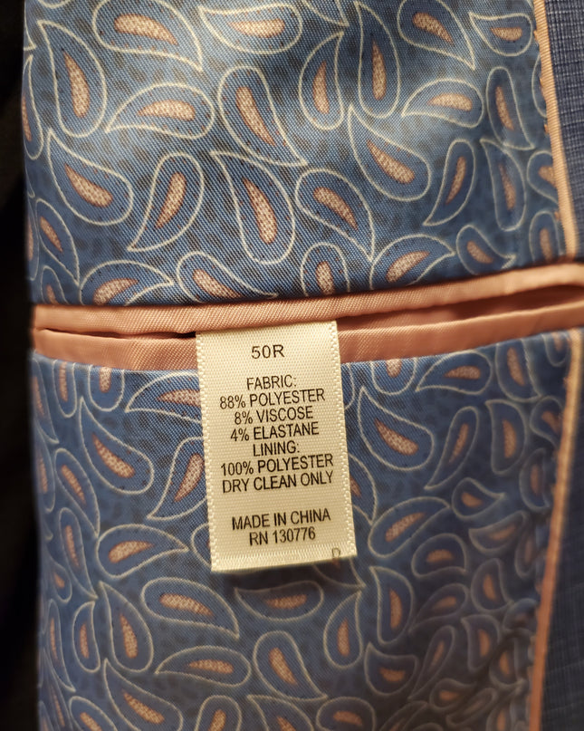 Blue Textured Solid Knit Sport Coat