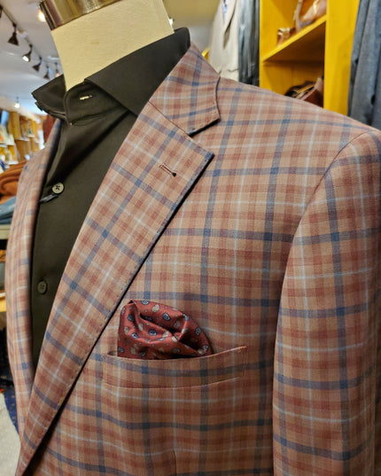 Rose/Burgundy/Blue Check Sport Coat