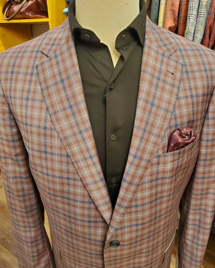 Rose/Burgundy/Blue Check Sport Coat