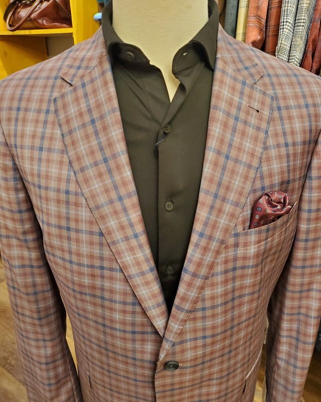 Rose/Burgundy/Blue Check Sport Coat