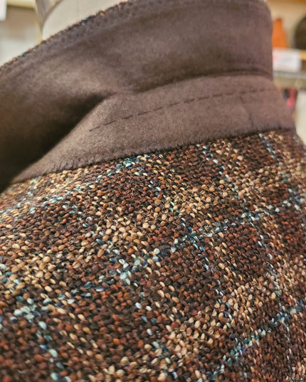 Byron Textured Plaid Premium Wool/Silk Blend Sport Coat - Brown/Teal