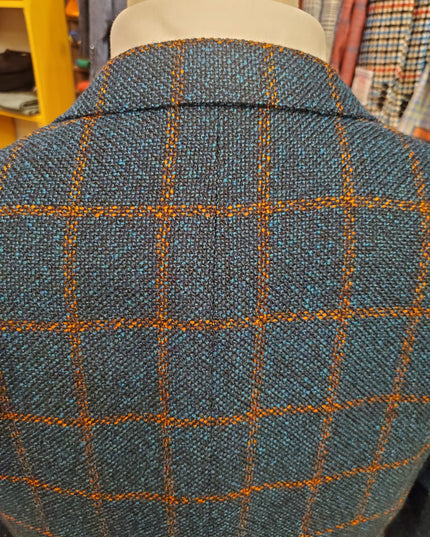 Byron Textured Plaid Premium Wool/Silk Blend Sportcoat - Green/Rust