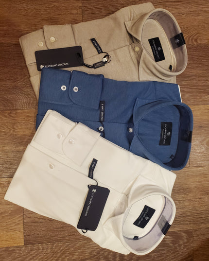 Men's 6-Way Stretch Solid Dress Shirt