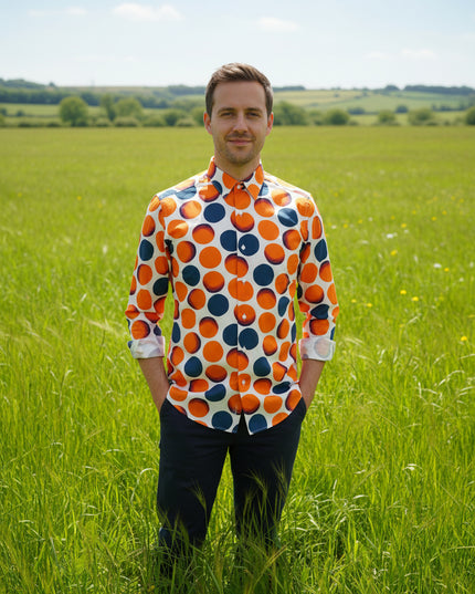 Orange Phases Men's Italian Button Down L/S