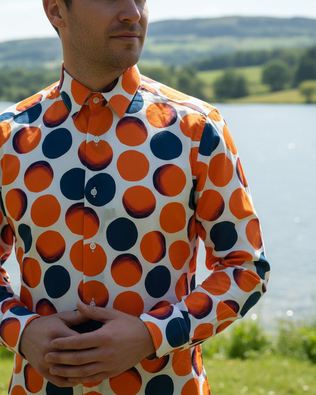 Orange Phases Men's Italian Button Down L/S