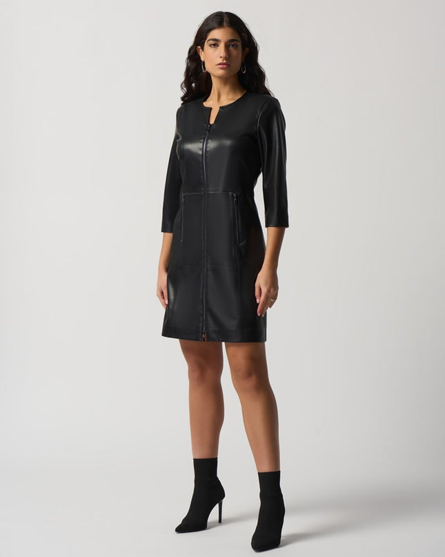 Long Sleeve Vegan Leather Dress