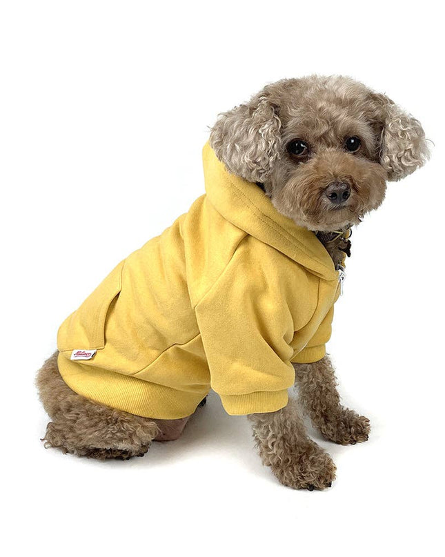 Zip Up Dog Hoodie  - Mustard Yellow: S