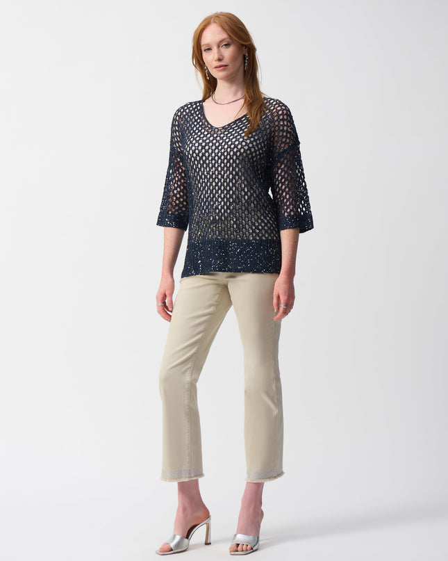 Open Stitch Sweater with Sequins