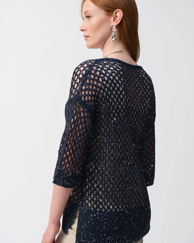 Open Stitch Sweater with Sequins