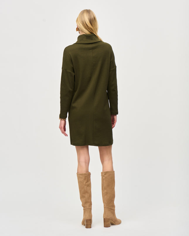 Needle Rib Zipper Collar Cocoon Dress