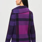 Plaid Jacquard Cowl Neck Sweater