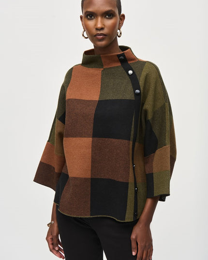 Plaid Jacquard Sweater Knit Top