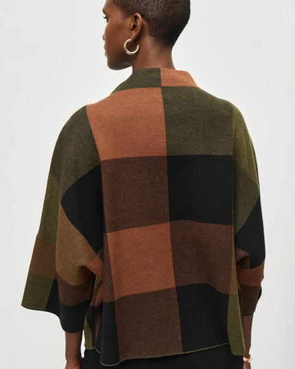 Plaid Jacquard Sweater Knit Top