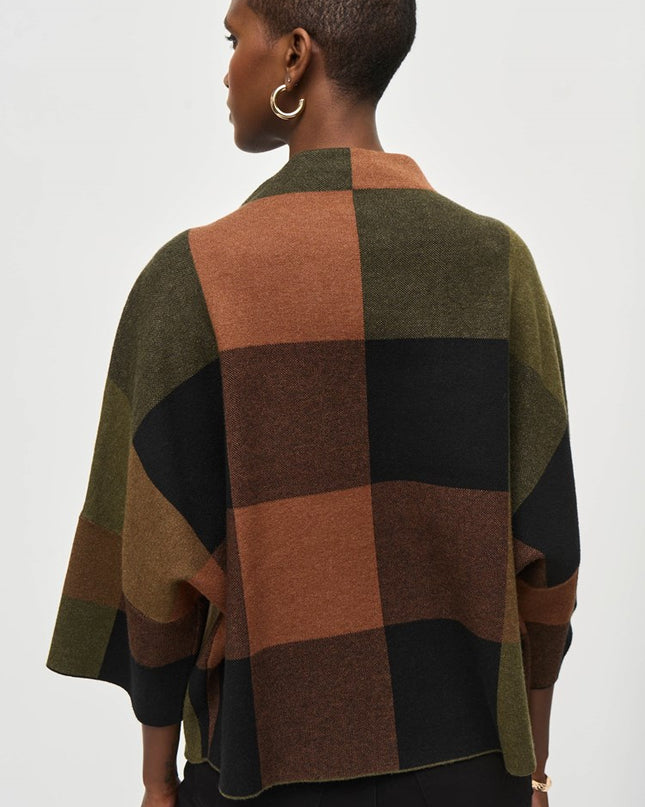 Plaid Jacquard Sweater Knit Top