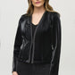 Leatherette Jacket with Rhinestone Trim