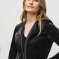 Leatherette Jacket with Rhinestone Trim