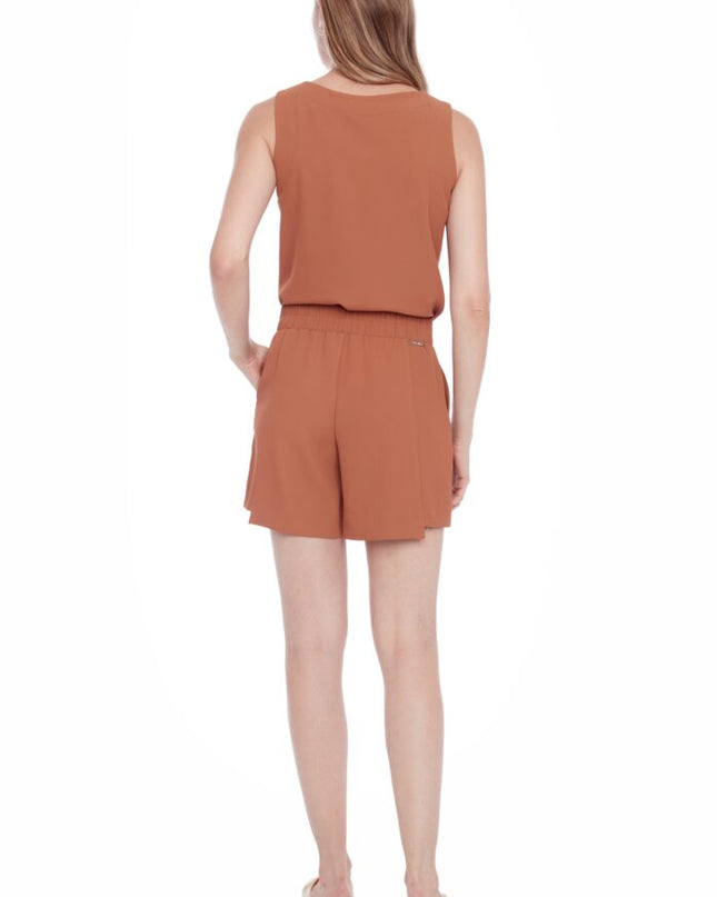 Elowee solid vegan silk pleated skort