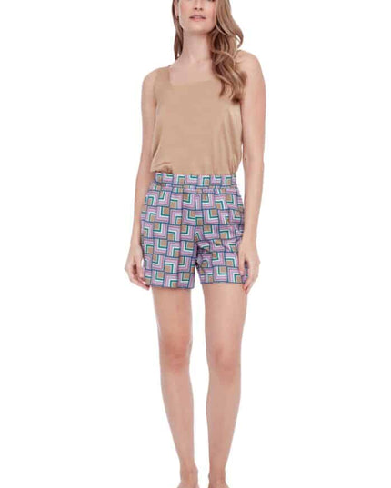Rose mirror satin lounge shorts