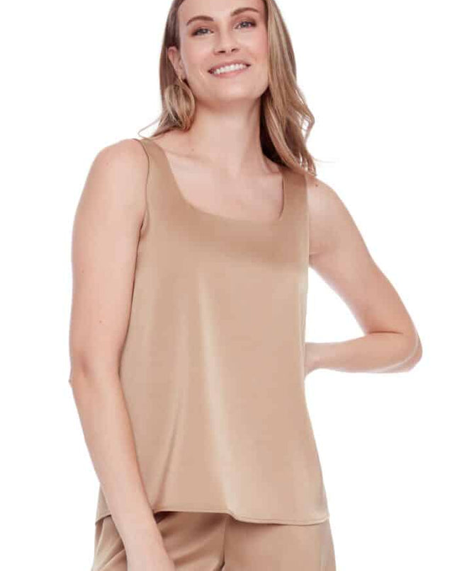 Rosalie solid satin tank top