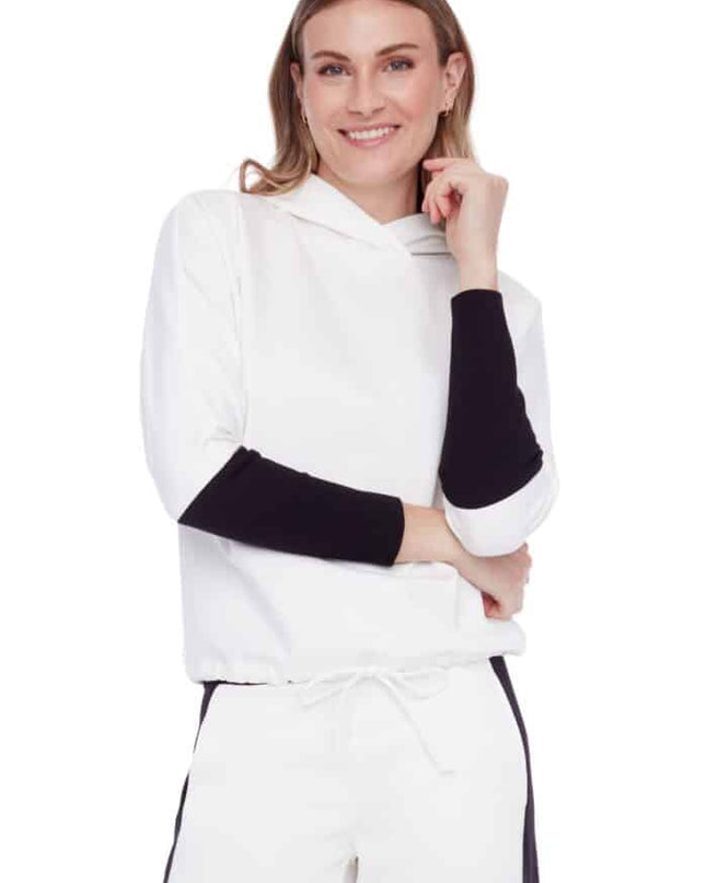 Annie striped armband cropped hoodie