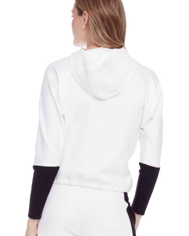 Annie striped armband cropped hoodie