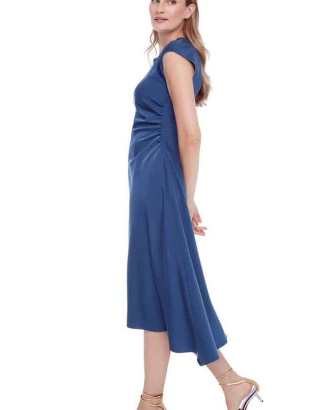 Roxy solid assymetric satin dress