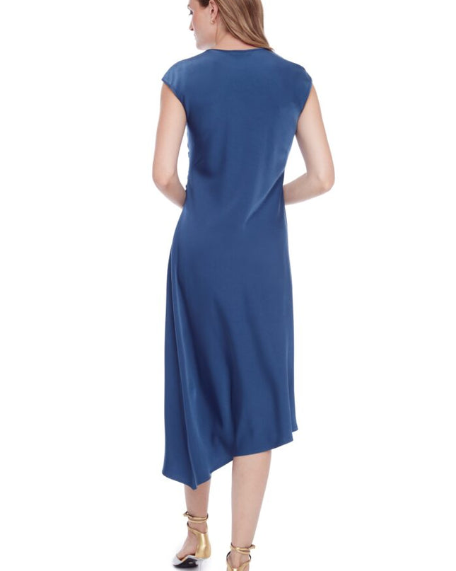 Roxy solid assymetric satin dress