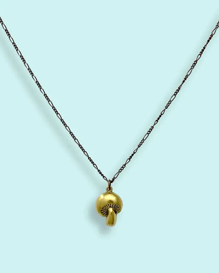 Golden Mushroom Necklace