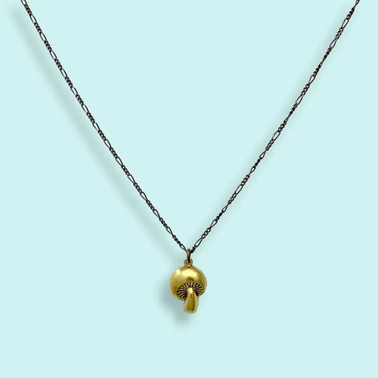 Golden Mushroom Necklace