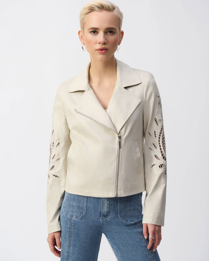 Foiled Faux-Suede Moto Jacket