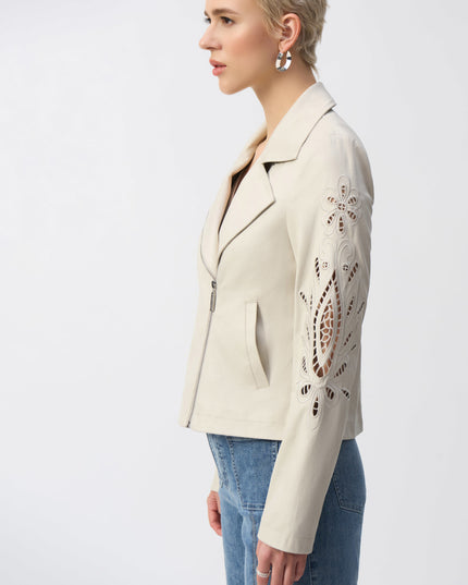 Foiled Faux-Suede Moto Jacket