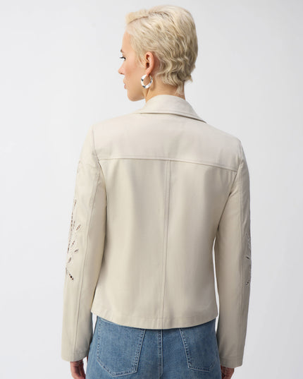 Foiled Faux-Suede Moto Jacket
