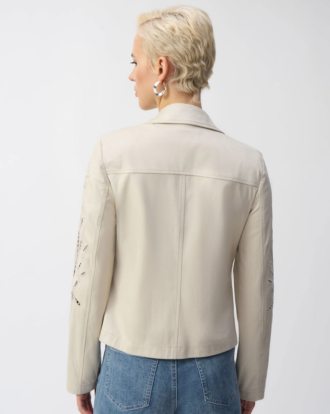 Foiled Faux-Suede Moto Jacket
