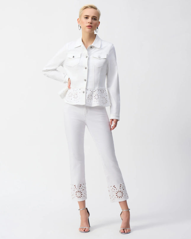 Stretch Denim Peplum Jacket