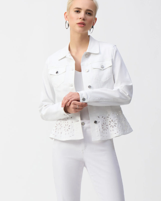 Stretch Denim Peplum Jacket