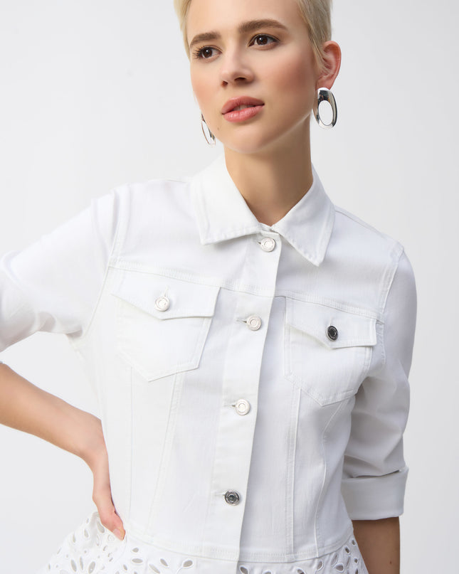 Stretch Denim Peplum Jacket