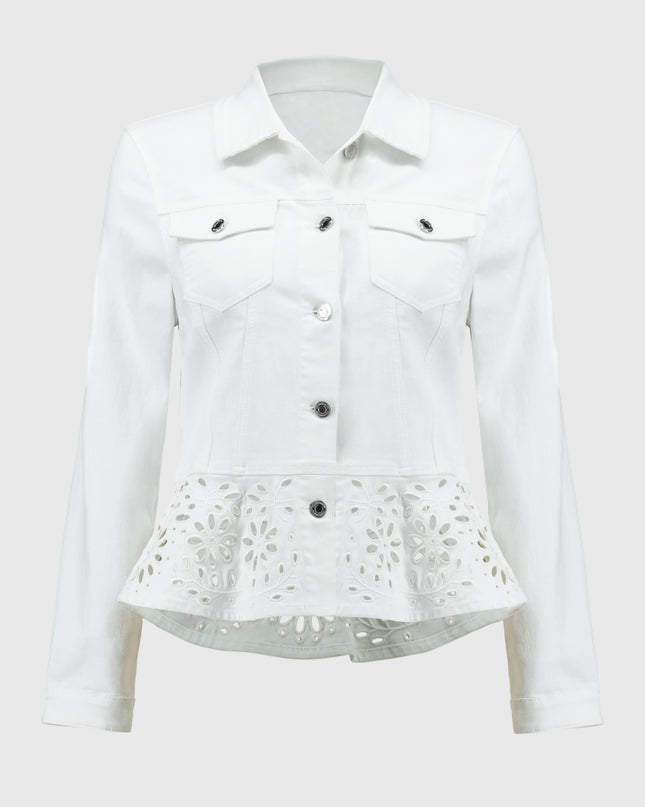 Stretch Denim Peplum Jacket