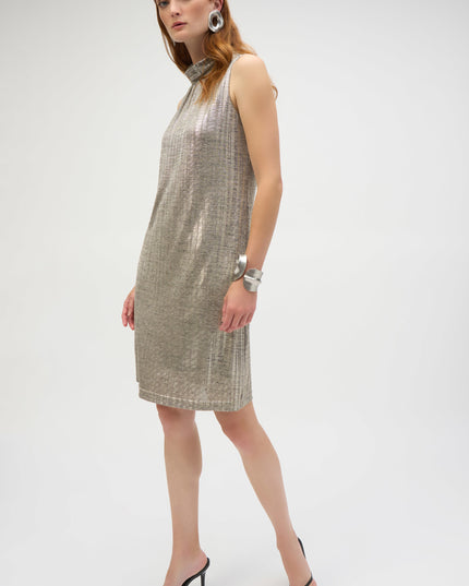Foiled Novelty Knit Straight Dress