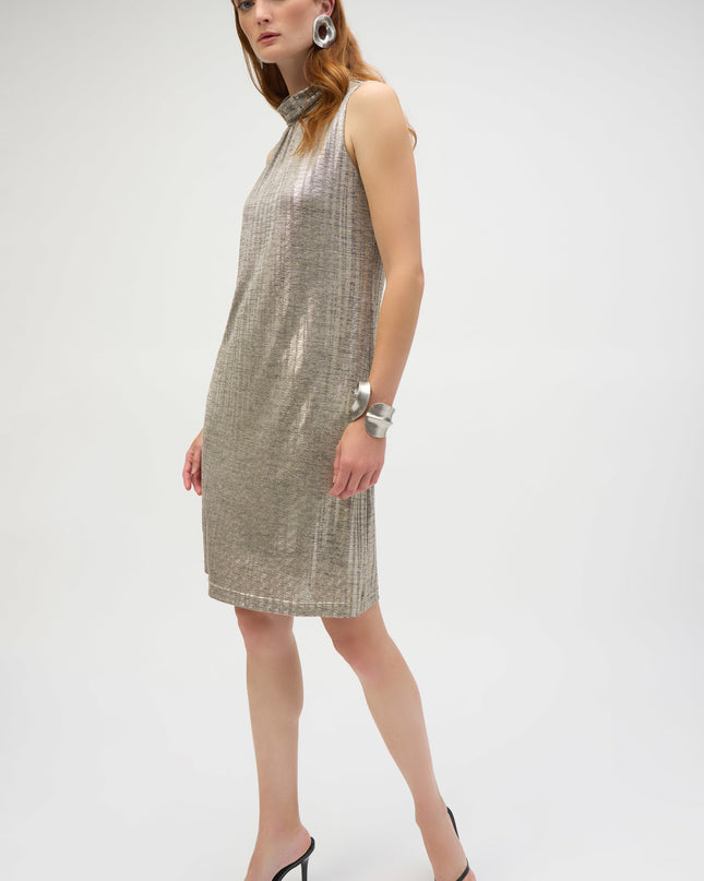Foiled Novelty Knit Straight Dress