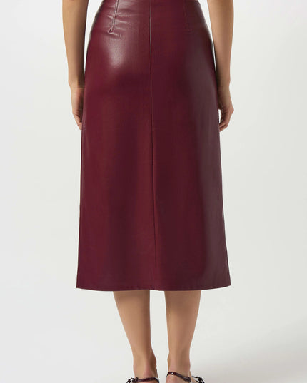 Leatherette Long Pencil Skirt