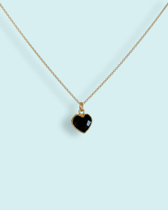 Heart of Stone Onyx Necklace: 18 Inch