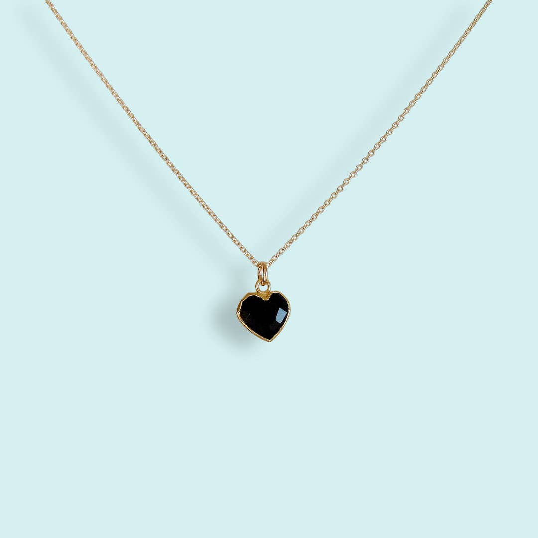 Heart of Stone Onyx Necklace: 18 Inch
