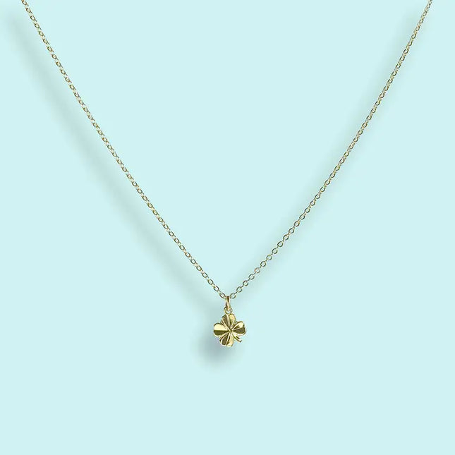 Gold Tiny Clover Necklace