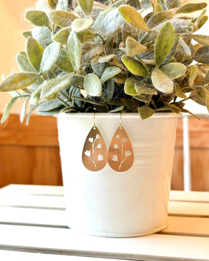Brass Floral Teardrops