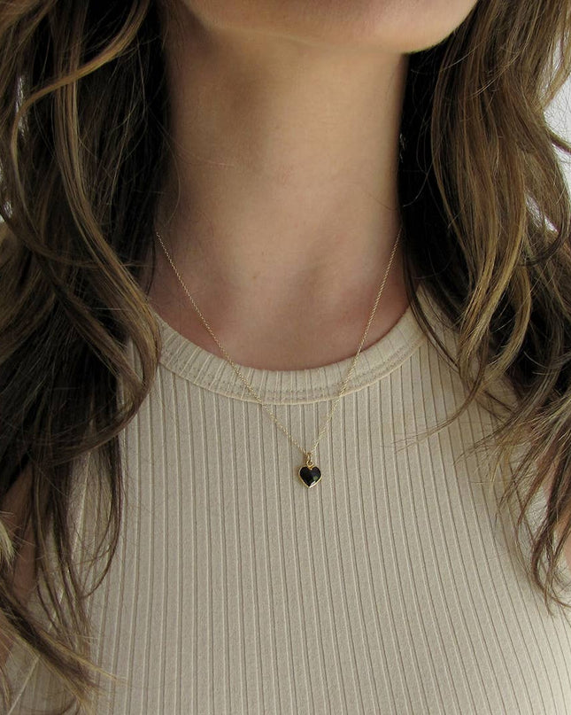 Heart of Stone Onyx Necklace: 18 Inch