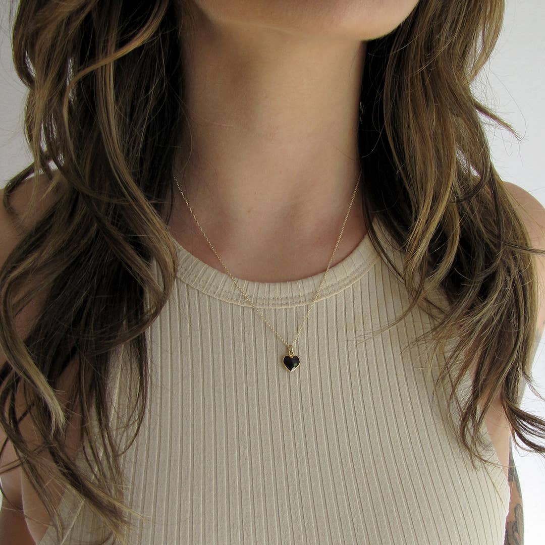 Heart of Stone Onyx Necklace: 18 Inch