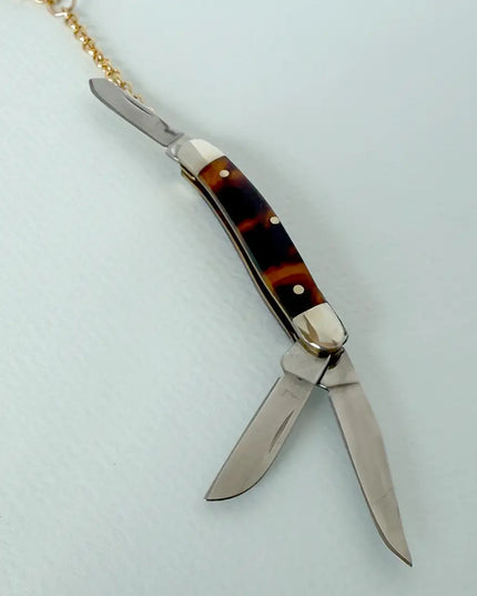Tortoise Knife Y-Drop Necklace