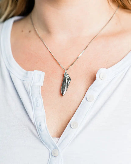 Small Silver Fish Knife Necklace