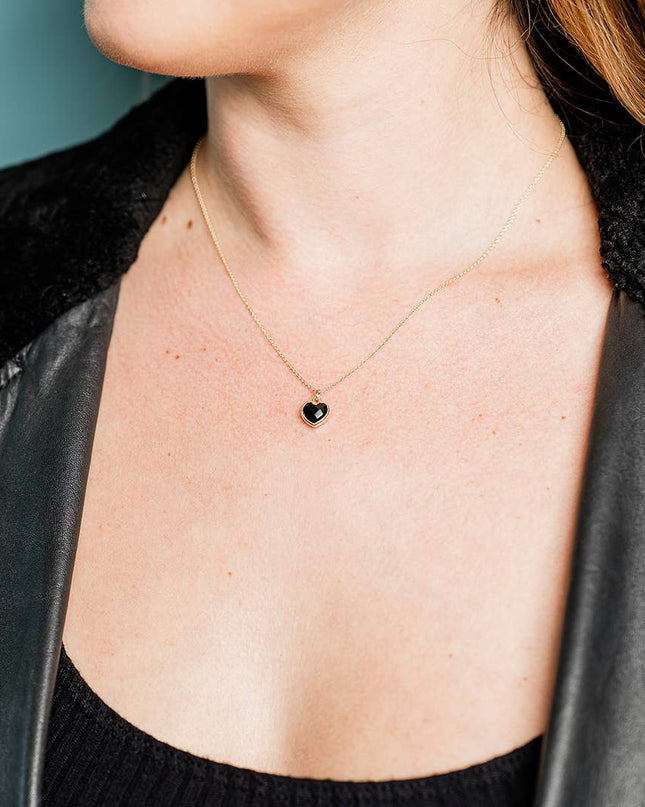 Heart of Stone Onyx Necklace: 18 Inch